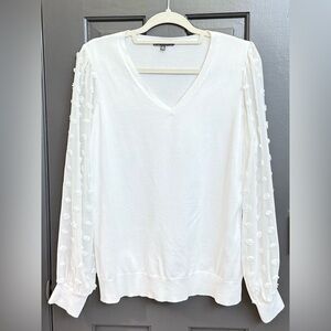 ADRIANNA PAPELL Big Clip Dot Sleeve Ivory M